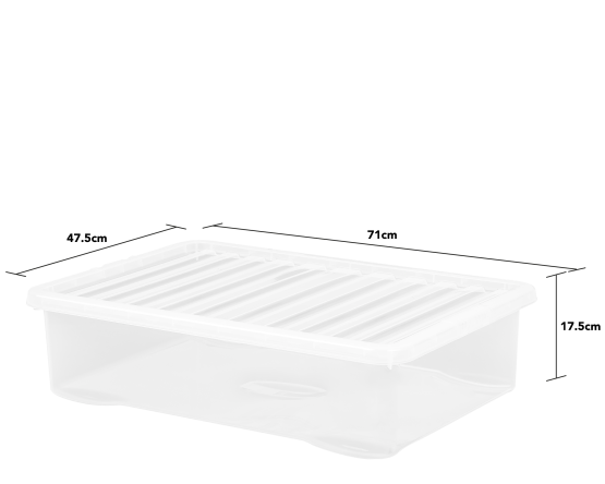 Crystal 46 Litre Under Bed Box & Lid Crystal 46 Litre Under Bed Box & Lid